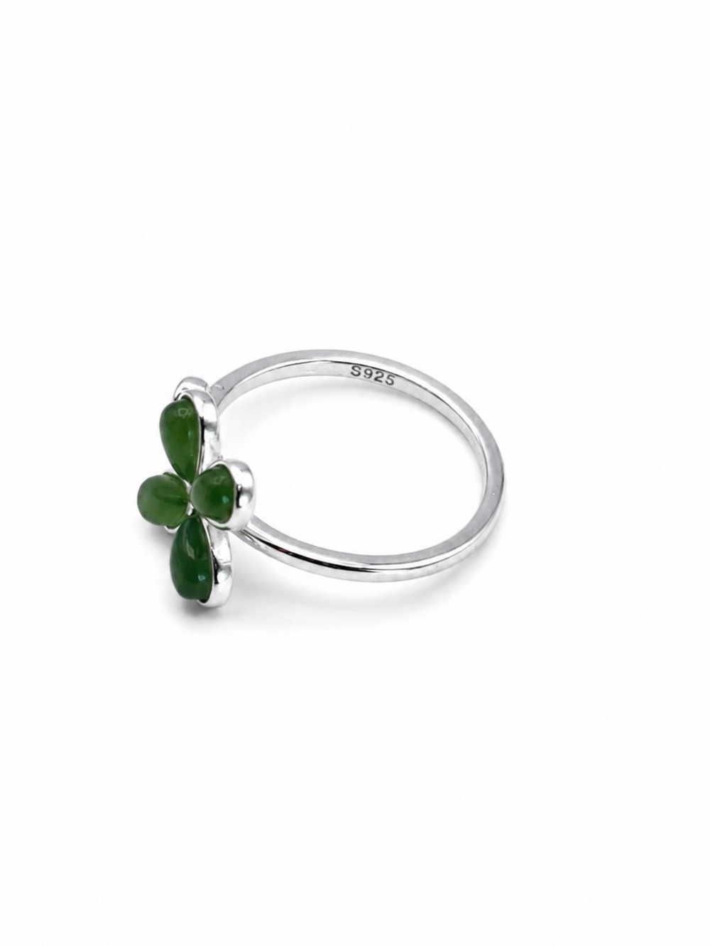 Jade Flower Ring (S925) R88 - Picture 3 of 3